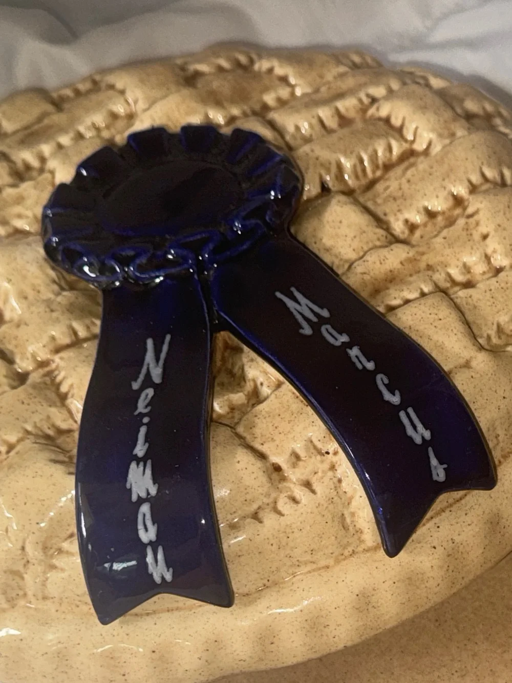 Vintage Neiman Marcus Blue Ribbon, Ceramic 10” Pie Ware